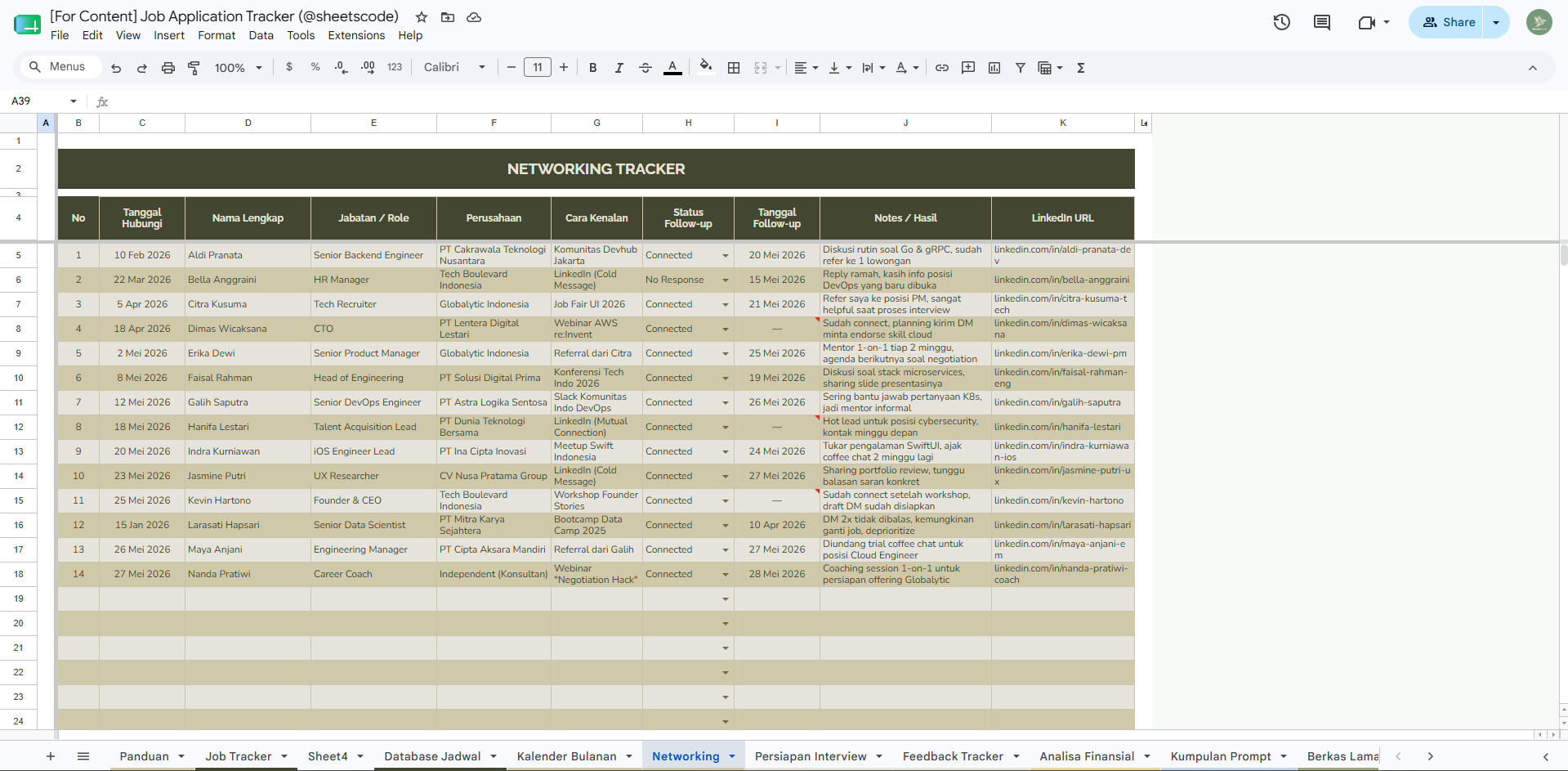 Networking Tracker