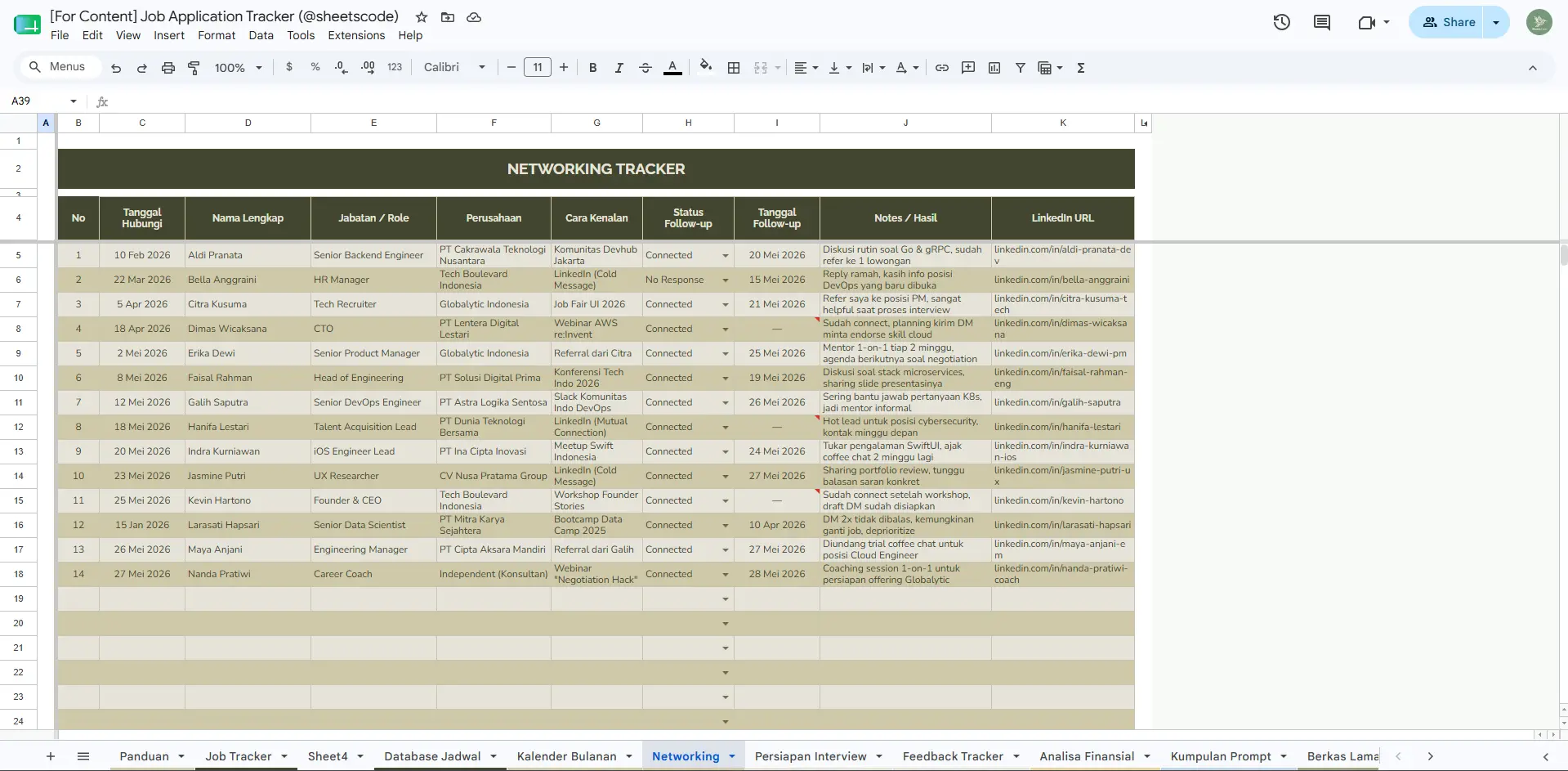 Networking Tracker