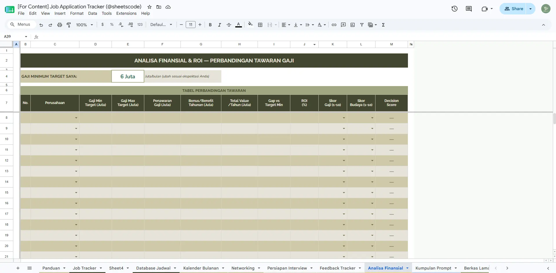 Analisa Finansial